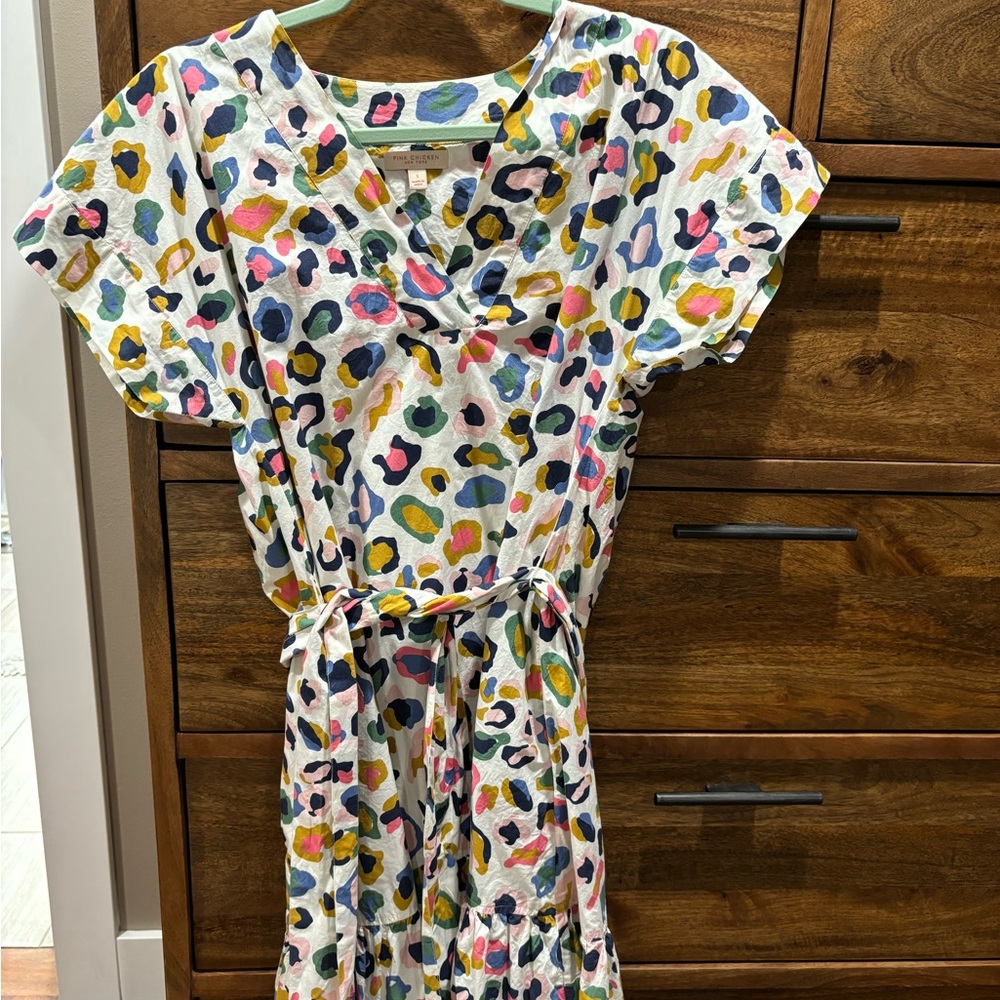 Pink Chicken Multi colored Leopard Dress